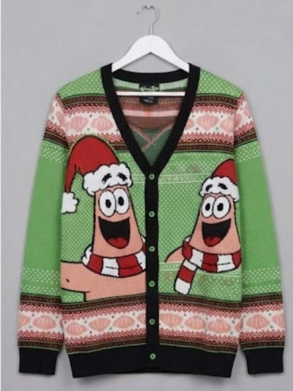 SpongeBob Squarepants Ugly Christmas Sweater Sz M Cardigan Patrick T80 New Nice